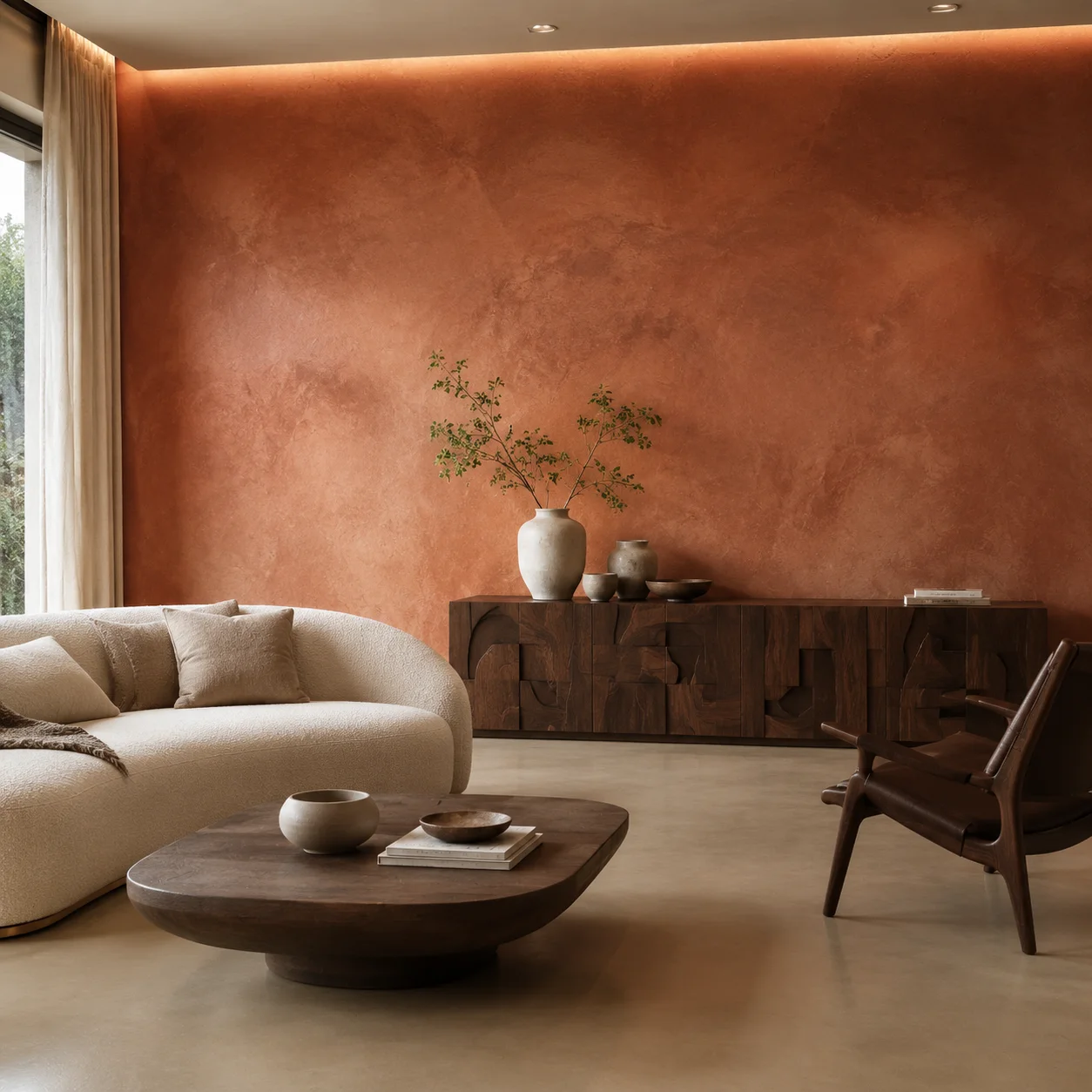 Color Crete custom-tinted decorative concrete wall finish