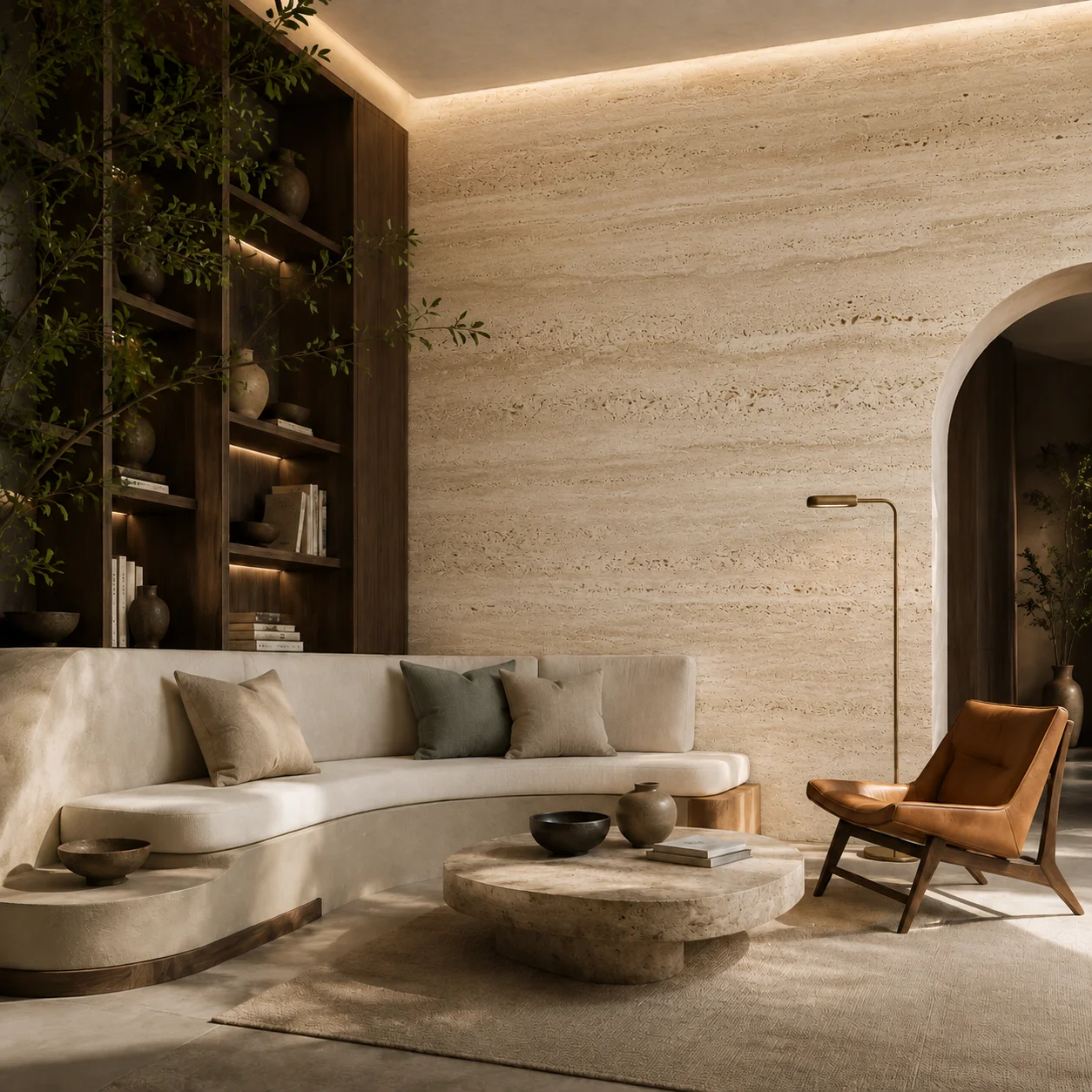 Travertine natural stone decorative texture finish for interior and exterior